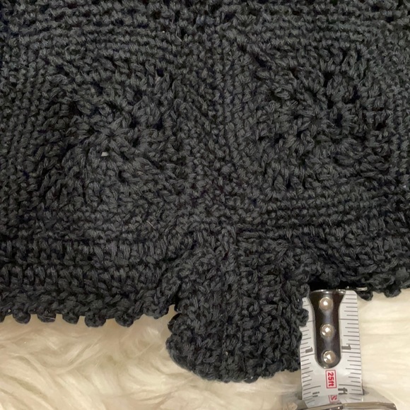 NWT S itty booty crochet drawstring shorts hipster BLACK swim beach - Picture 11 of 15